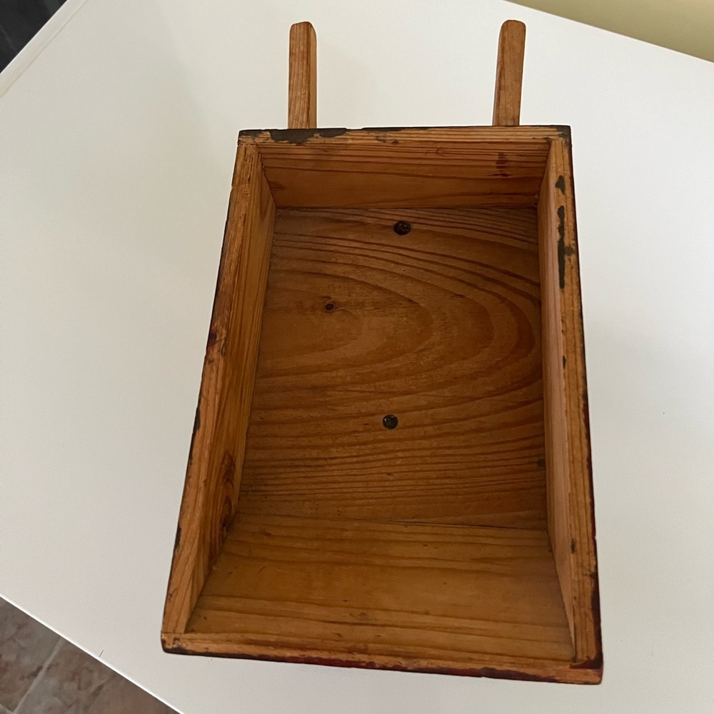 Vintage Rustic Decorative Handcrafted Wooden Wheelbarrow - Picture 4 of 7